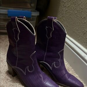 Purple Western-Style Women's Boots